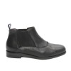 Lilimill 6531 Black Leather Flat Booties1