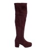 PF16 by Paola Ferri Merlot Suede Platform Over Knee Boots1