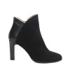 The Bag Black Suede Ankle Boots Back Snake Patent1
