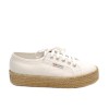 Superga 2730 Cotrope White Canvas Flatform Sneakers