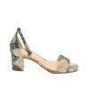 The Bag Green Snake Print Leather Sandals