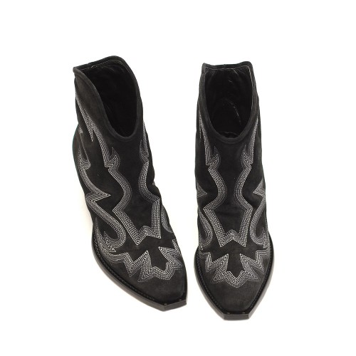 Vic-Matie-Paloma-Black-Suede-Western-Boots