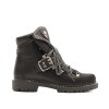 New Italia Black Laceup Ankle Boots