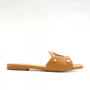 KMB Cuoio Leather Flat Sandals
