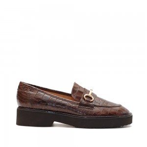 The Bag Crocco Print Leather Loafers