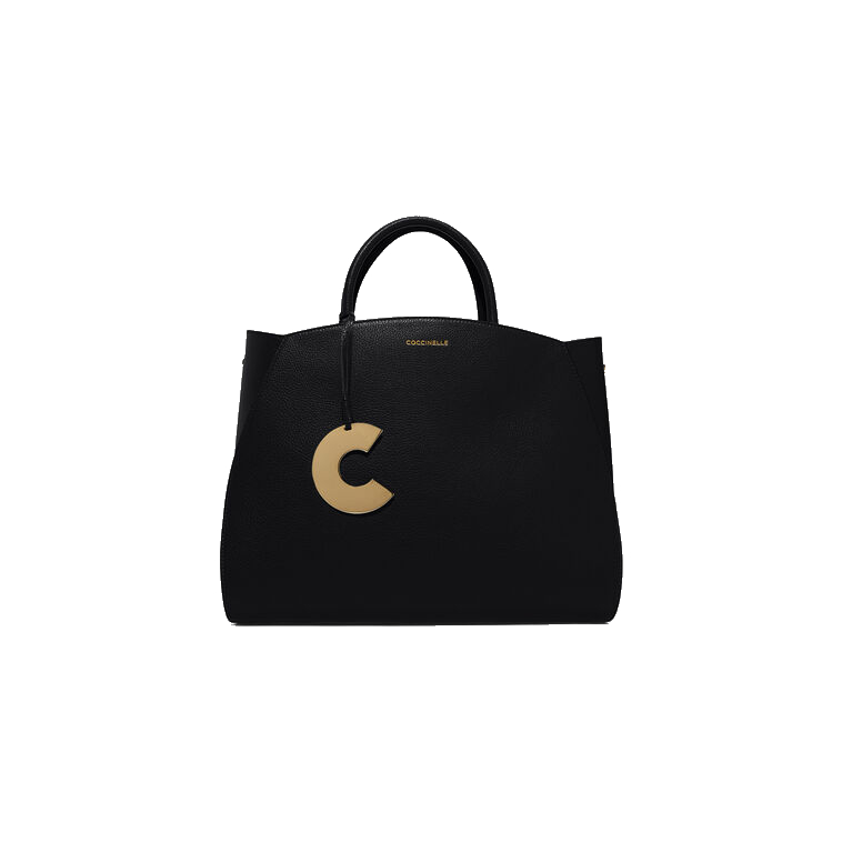 Coccinelle-Concrete-Medium-Black-Leather-Handbag