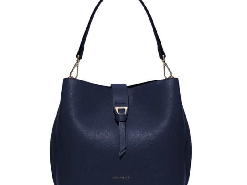 blue leather hobo bag