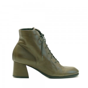 Lilimill Olive Green Lace Up Ankle Boots