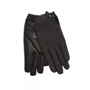 Unmade Black Two Faced Leather Gloves 1