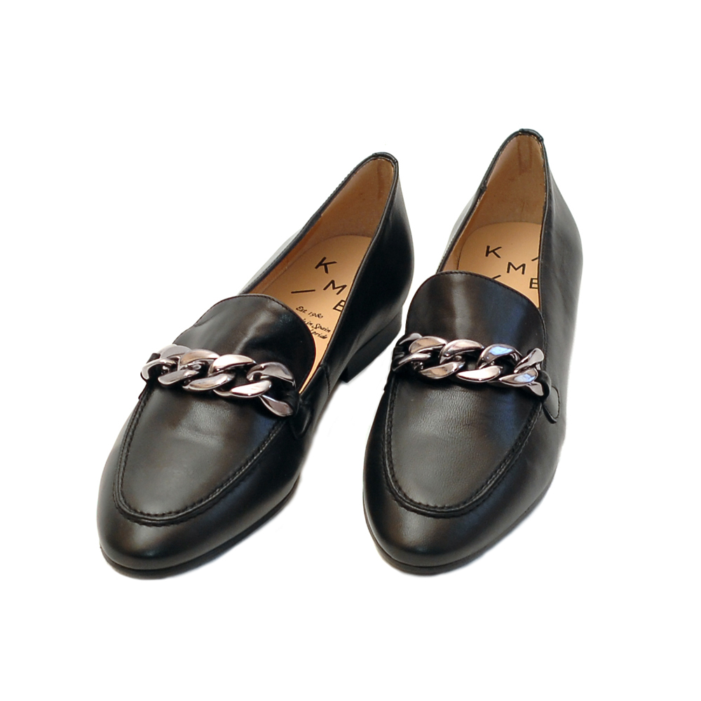 KMB Black Napa Leather Loafers