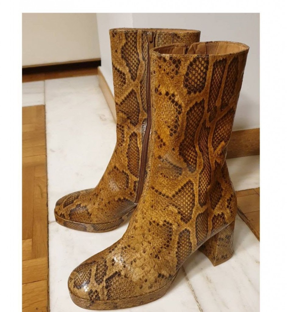 Miista Carlota Sandstone Snake Boots