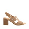 Paola Ferri Taupe Block Heel Sandals