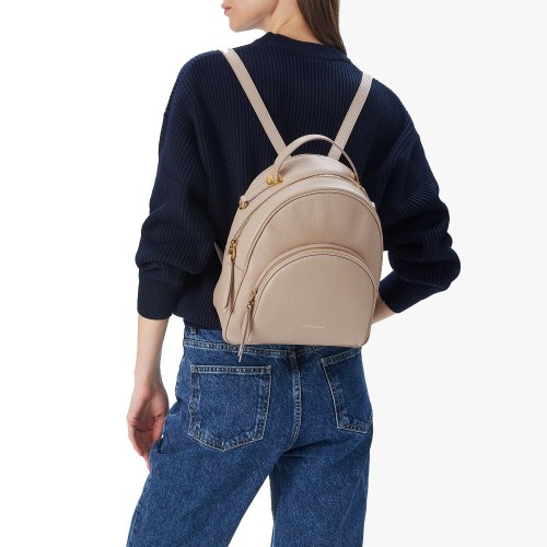Coccinelle Lea Powder Pink Leather Backpack