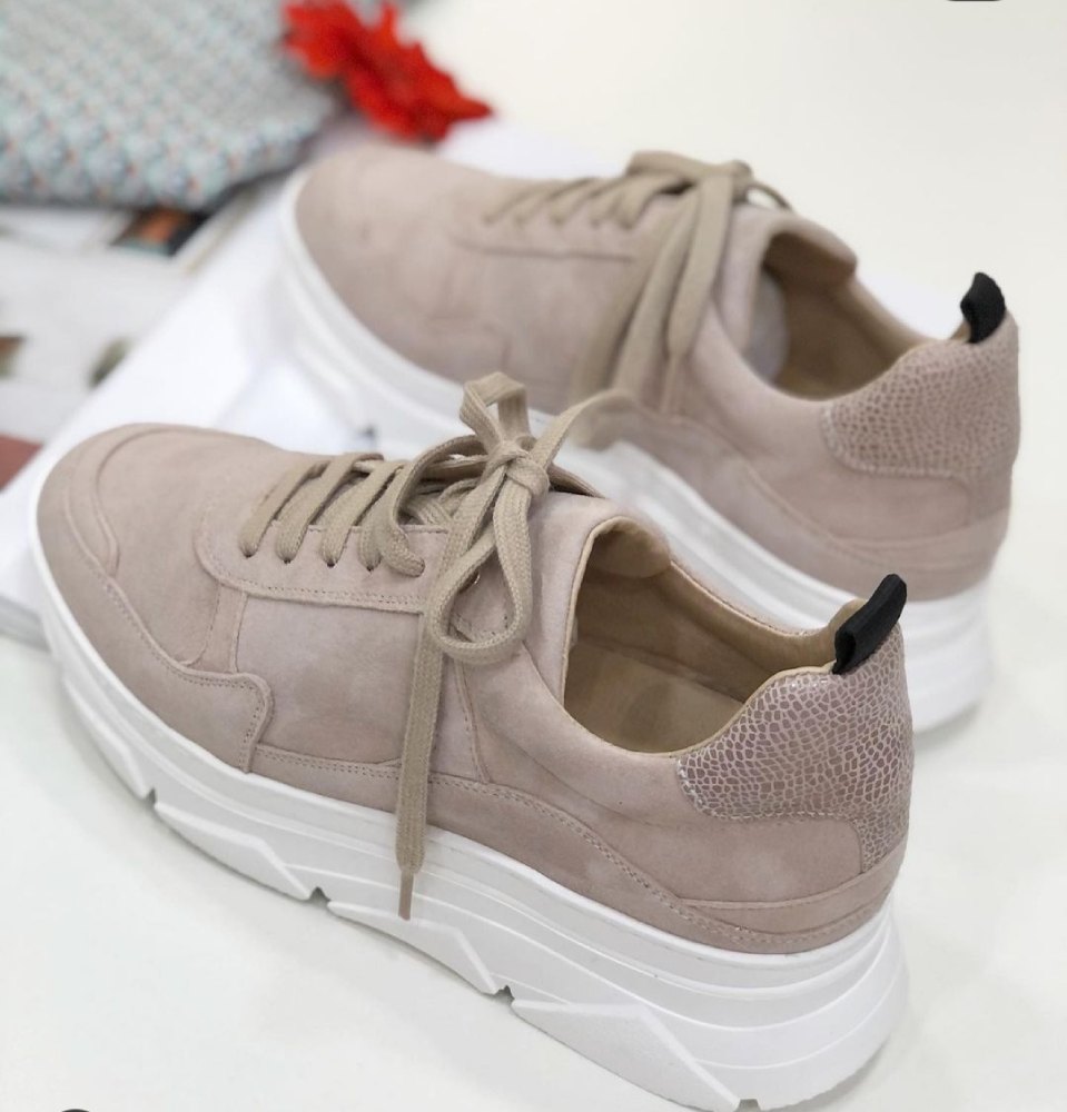 KMB Lace Up Old Pink Suede Sneakers
