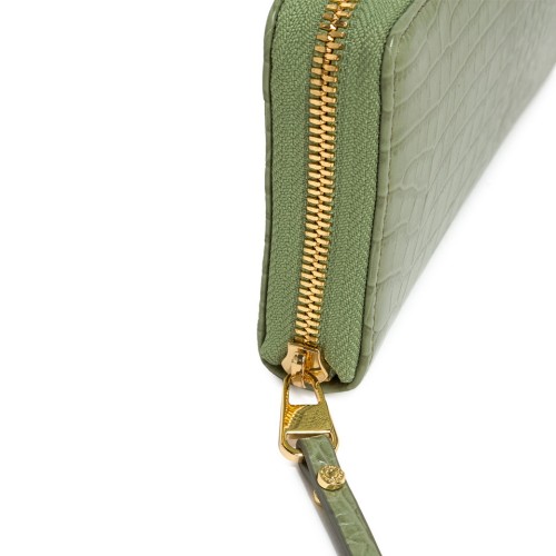 Gianni Chiarini Mint Green Croco Leather Wallet