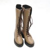 KMB Adria Beige Combat Lace Up Leather Boots