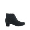 The Bag Black Suede Ankle Boots Elastic Laces