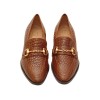The Bag Horsebit Printed Tan Leather Loafers