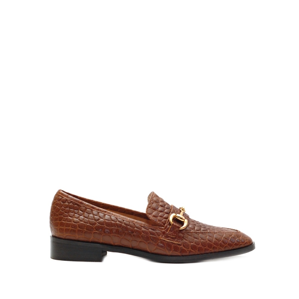 The Bag Horsebit Tan Printed Leather Loafers