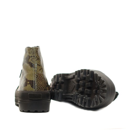 Superga 2341 Khaki Alpina Snake Print Boots