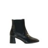 The Bag Black Horsebit Leather Ankle Boots