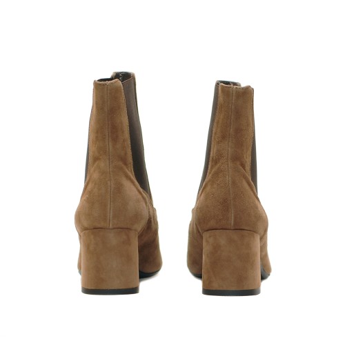 The Bag Light Brown Horsebit Suede Ankle Boots