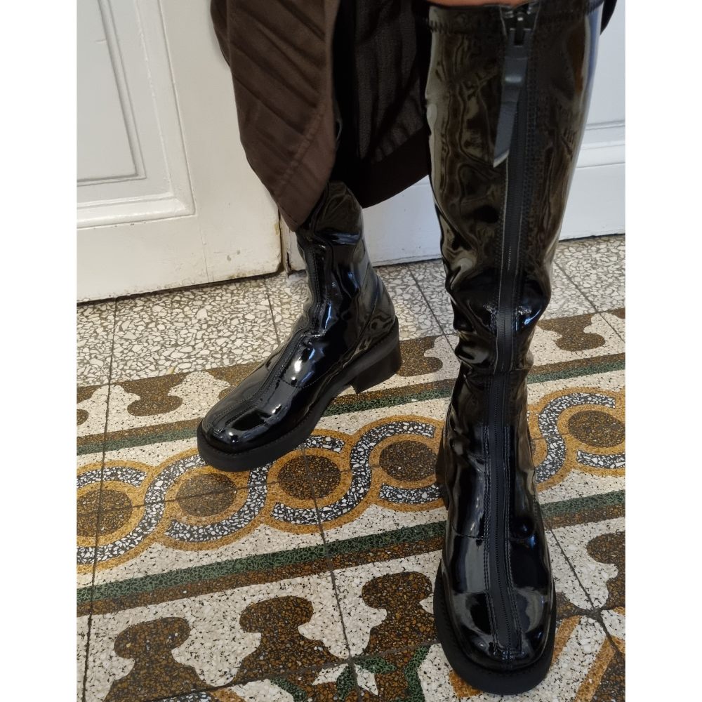 E8 By Miista Liezel Black Patent Leather Boots