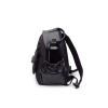 Vic Matie Black Leather And Fabric Backpack