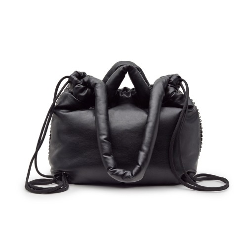 Vic Matie Black Padded Leather Bag