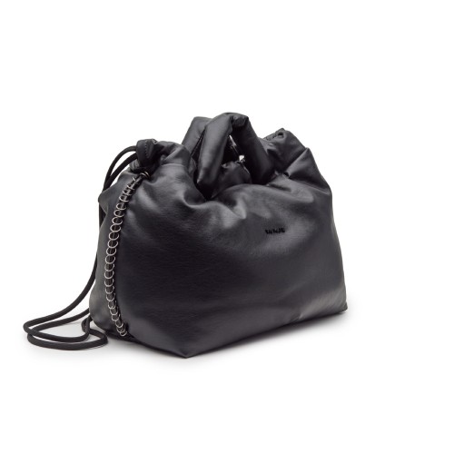 Vic Matie Black Padded Leather Bag