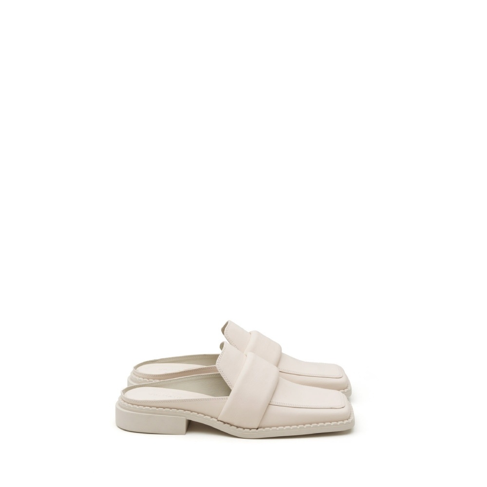 Vic Matie White Leather Slides