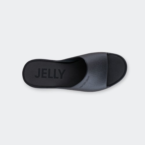 Lemon Jelly Sunny Black Platform Slides