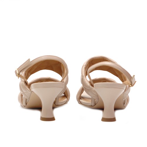 Paola Ferri Beige Quilted Leather Sandals