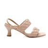 Paola Ferri Beige Quilted Leather Sandals
