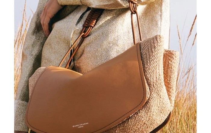 Gianni Chiarini Tangeri Tabac Leather And Straw Bag
