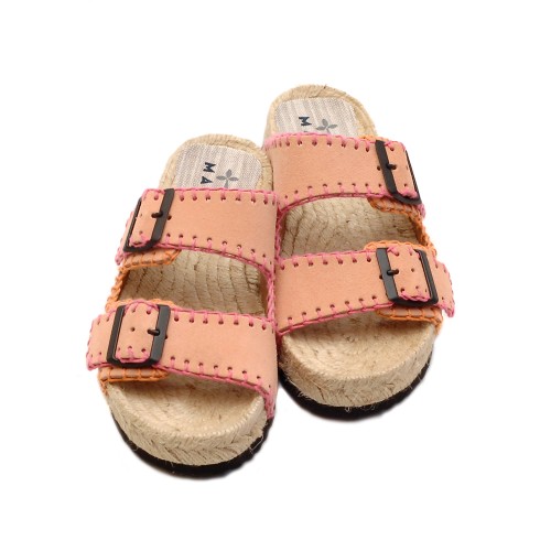 Manebi Nordic Apricot Suede Leather Slippers