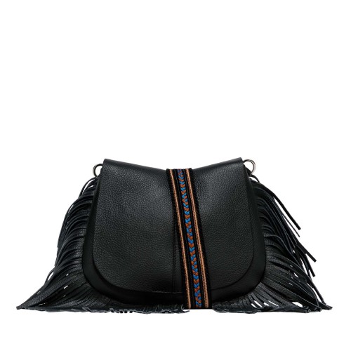 Gianni Chiarini Helena Round Black Leather Bag