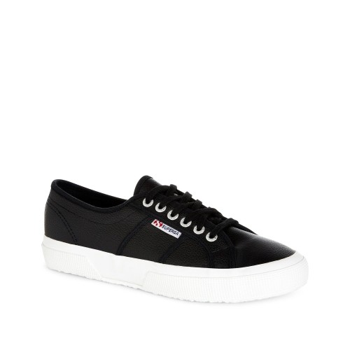 Superga 2750 Suede Black Leather Sneakers