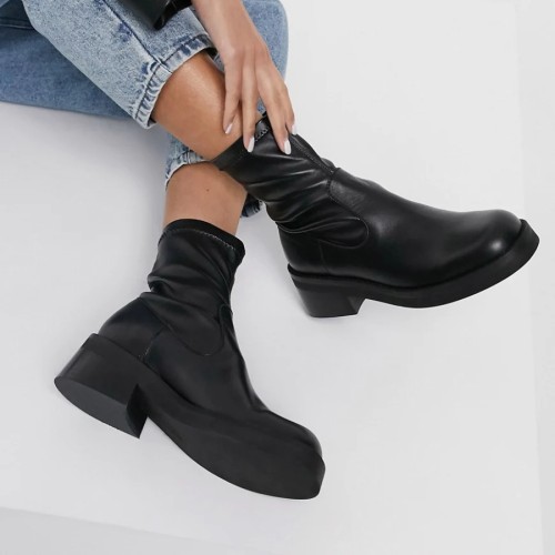 E8 By Miista Oliana Black Leather Ankle Boots