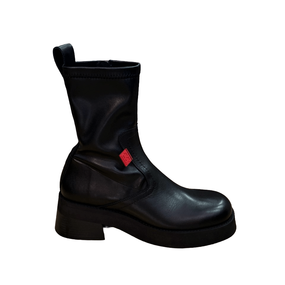 E8 By Miista Oliana Black Leather Stretch Boots