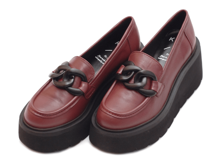 KMB BURGUNDY WEDGED LOAFERS