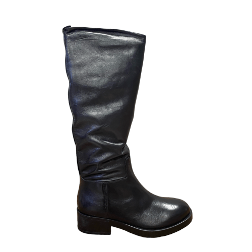Paola Ferri Black Leather Knee Boots