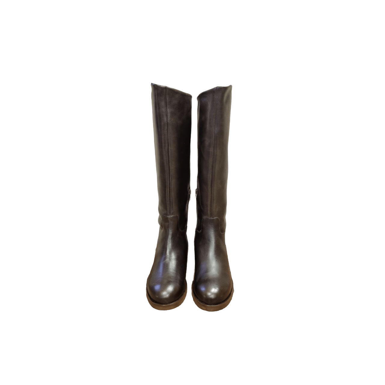 Paola Ferri Brown Leather Knee Boots