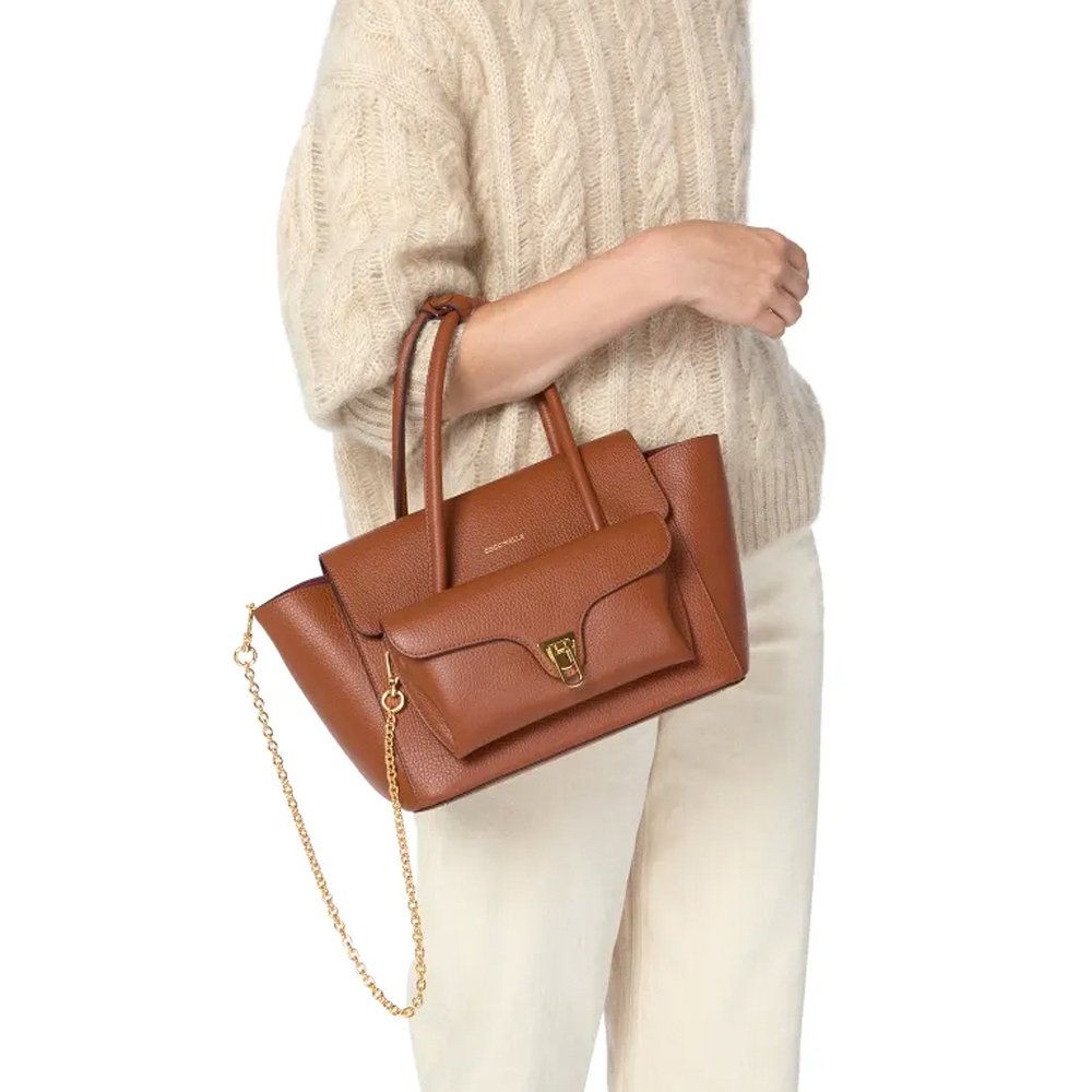 Coccinelle Double Beat Black Medium Handbag - Image 2