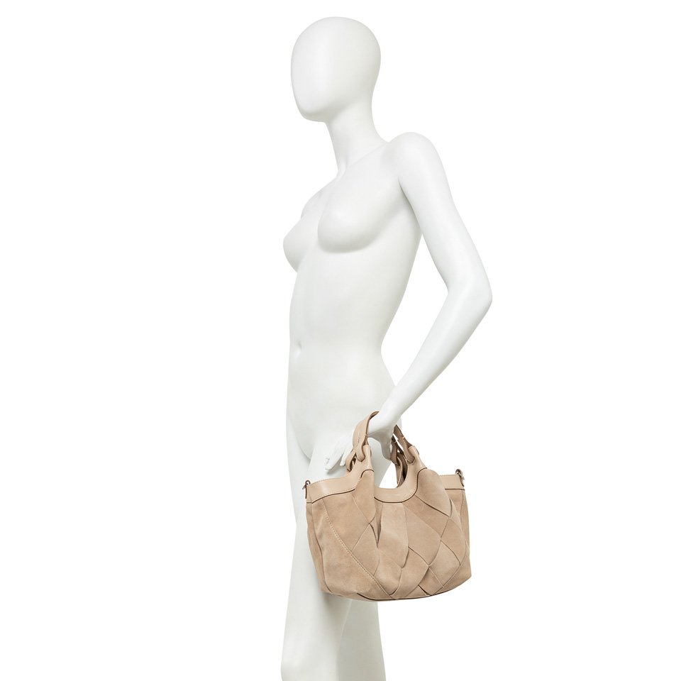 Gianni Chiarini Dua Nude Suede Leather Medium Tote - Image 2