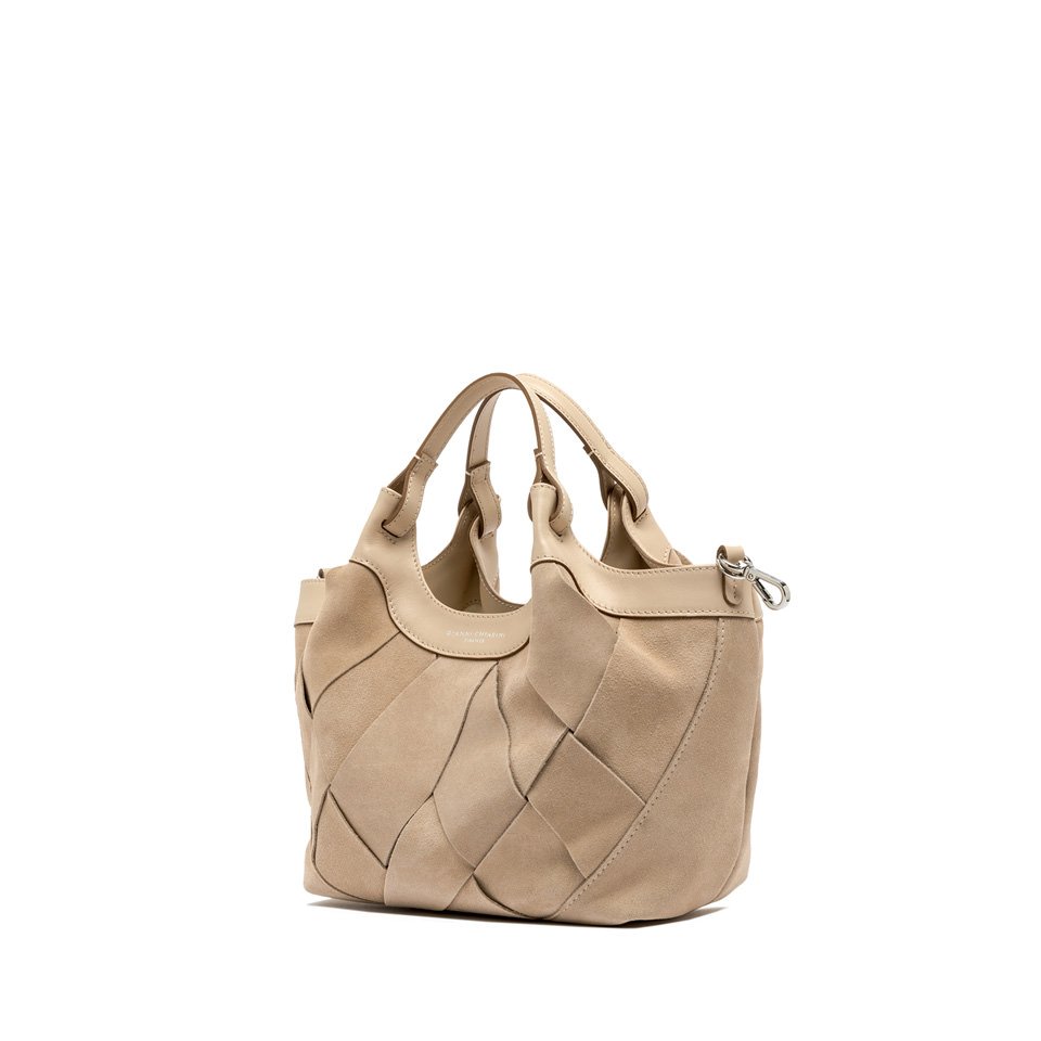 Gianni Chiarini Dua Nude Suede Leather Medium Tote - Image 5