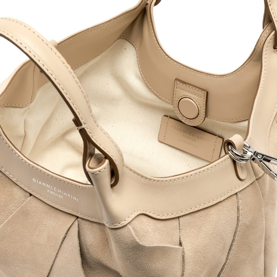 Gianni Chiarini Dua Nude Suede Leather Medium Tote - Image 4