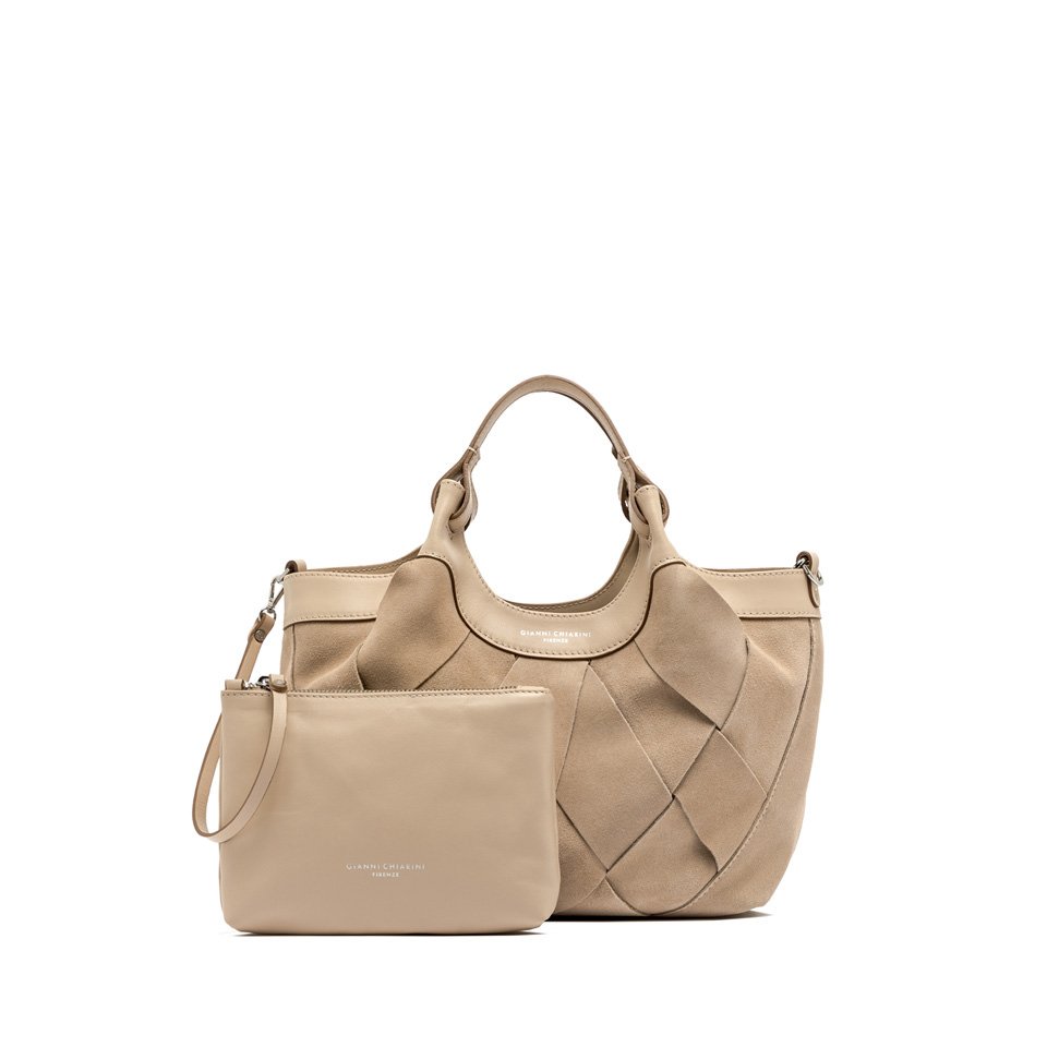 Gianni Chiarini Dua Nude Suede Leather Medium Tote - Image 3