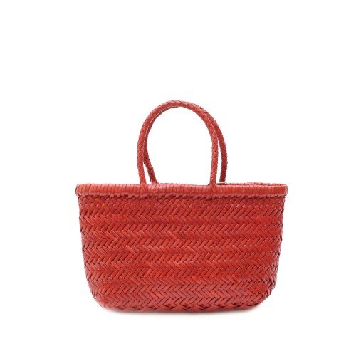 DRAGON_DIFFUSION_MINI_FLAT_GORA_POPPY_RED_WOVEN_LEATHER_BAG