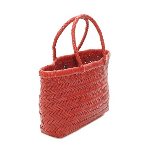 DRAGON_DIFFUSION_MINI_FLAT_GORA_POPPY_RED_WOVEN_LEATHER_BAG